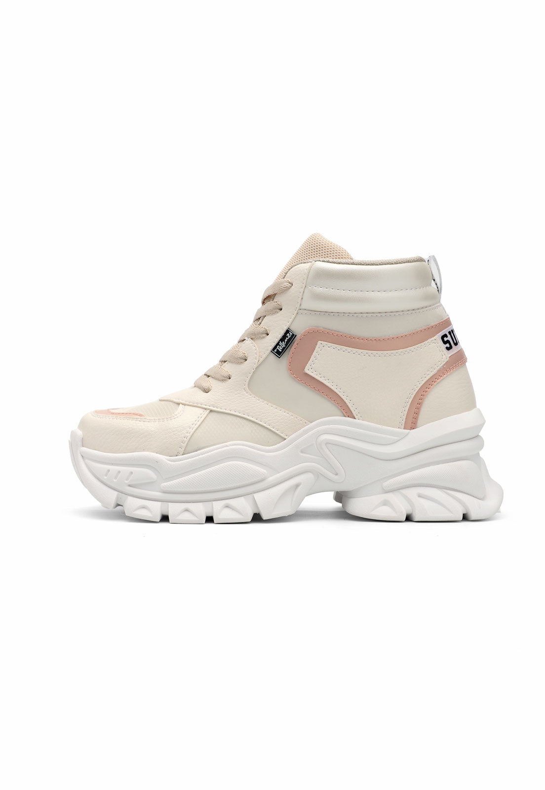 Tenis Tipo Botín Dama Crema Tellenzi 5006