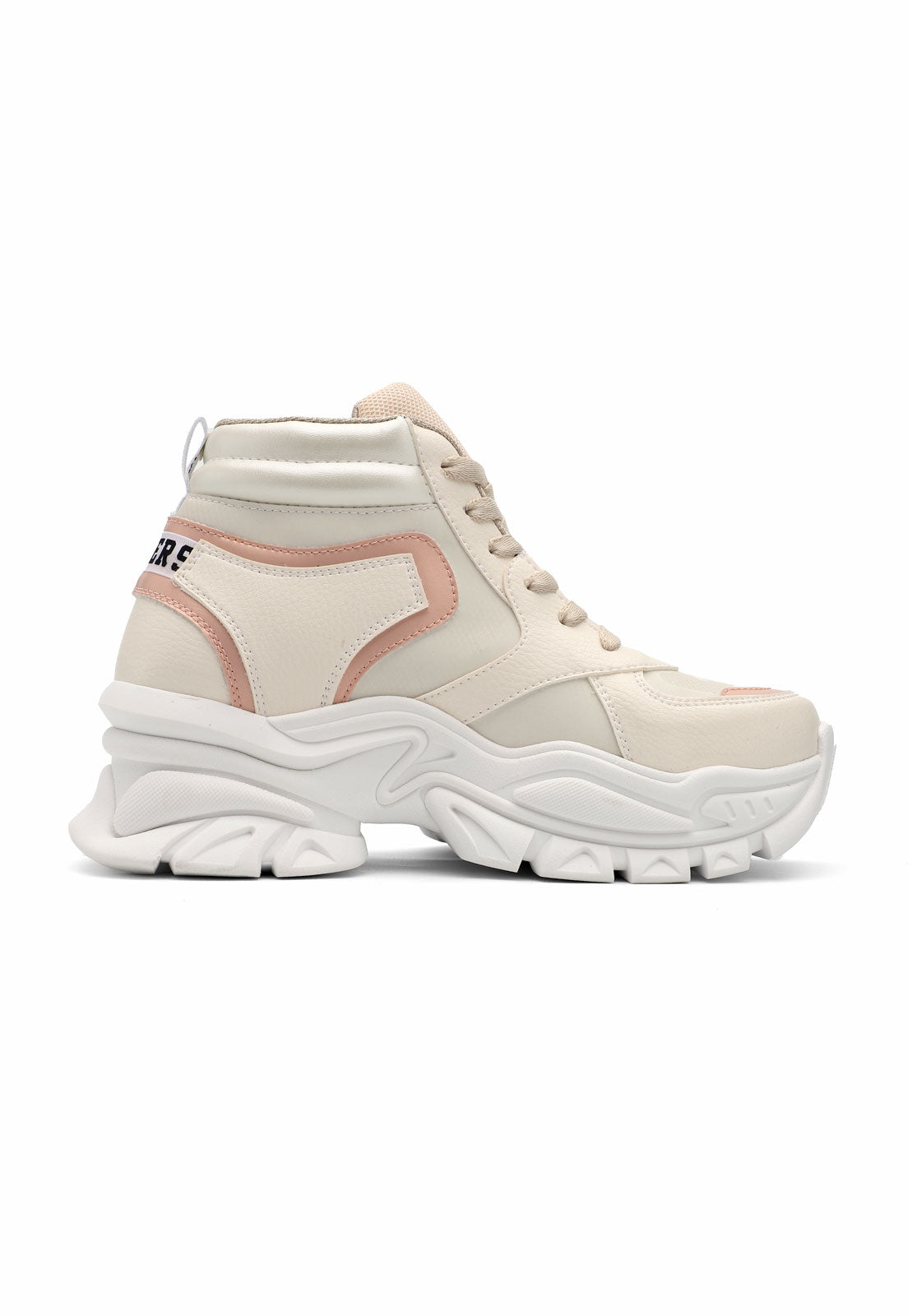Tenis Tipo Botín Dama Crema Tellenzi 5006