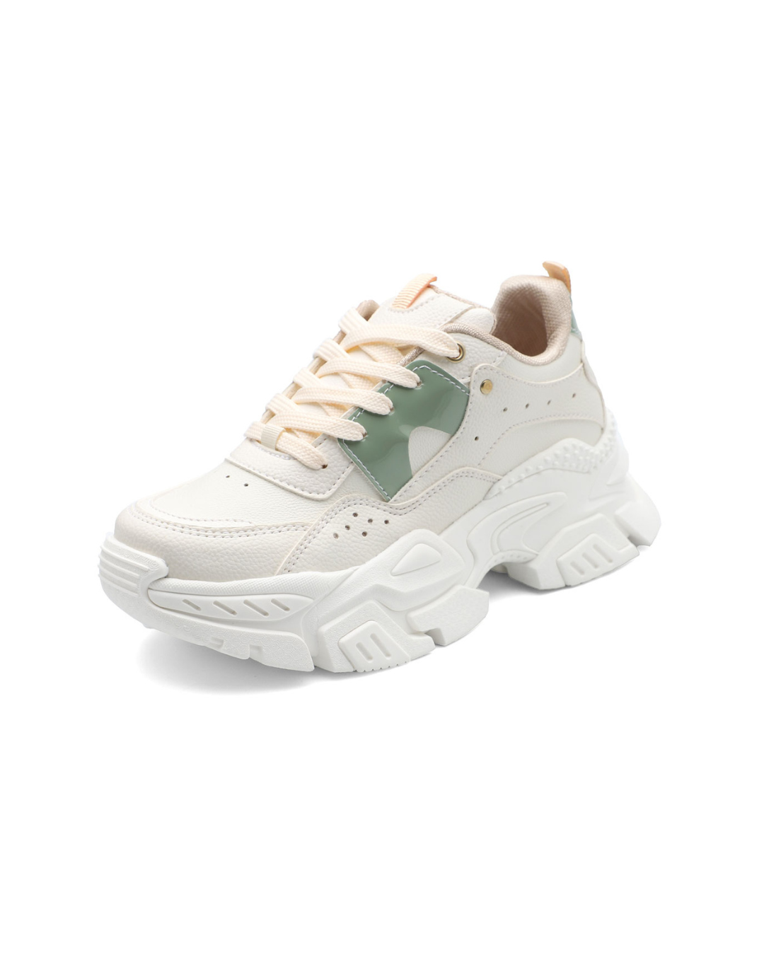 Tenis Sneakers Dama Beige*verde Tellenzi 261