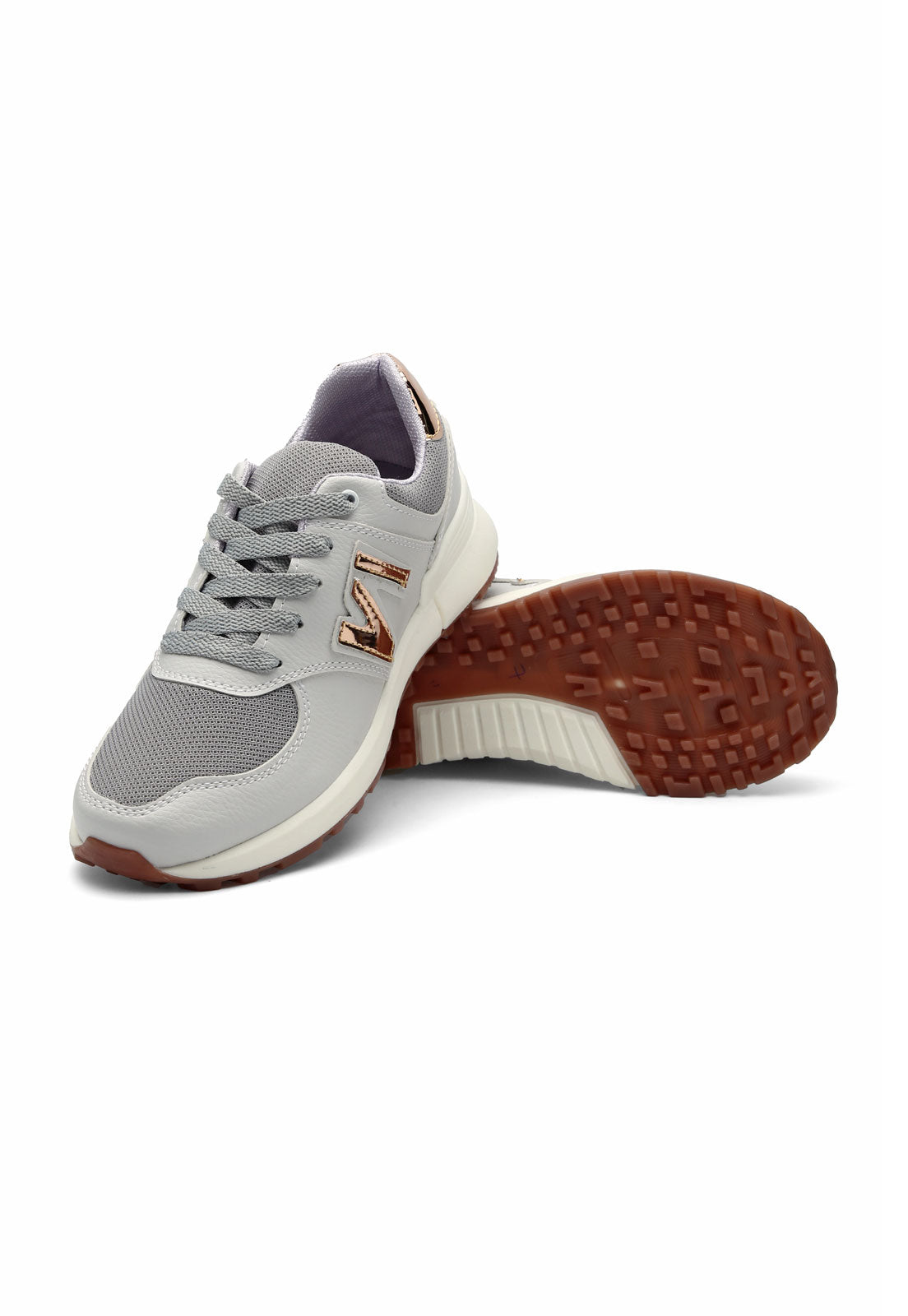 Tenis Dama Gris-Oro Tellenzi 708