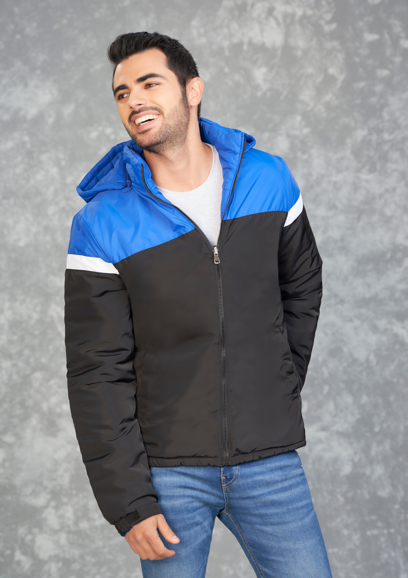 Chaqueta Hombre doble faz impermeable Tellenzi Enrique Negro Azul