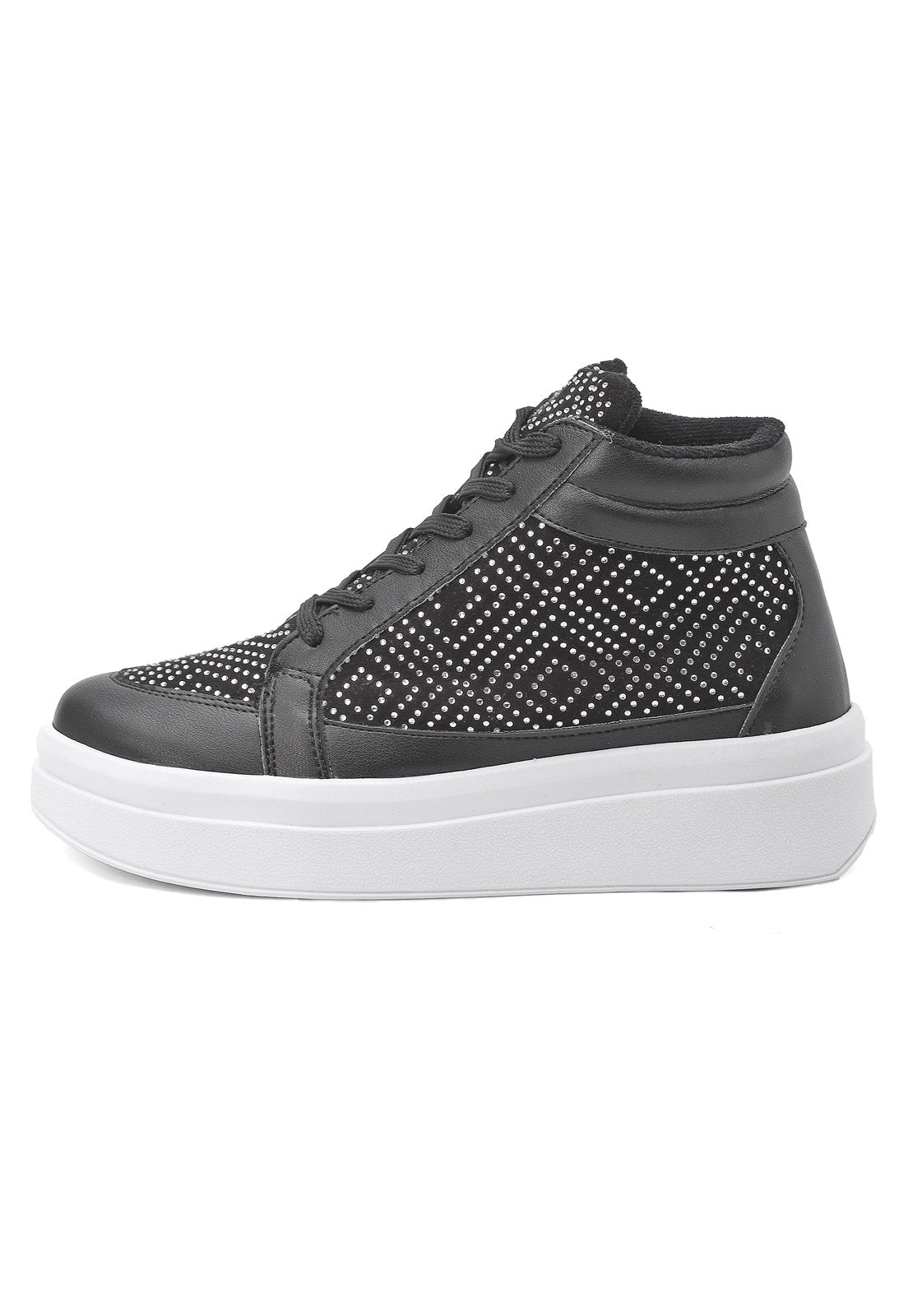 Tenis Tipo Botin Dama Negro Tellenzi 1032