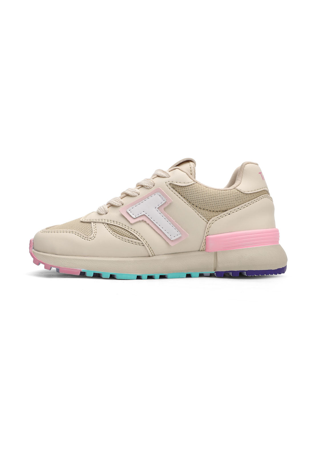 Tenis Dama Beige*Rosado Tellenzi 4844