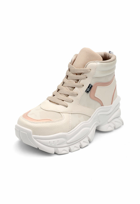 Tenis Tipo Botín Dama Crema Tellenzi 5006