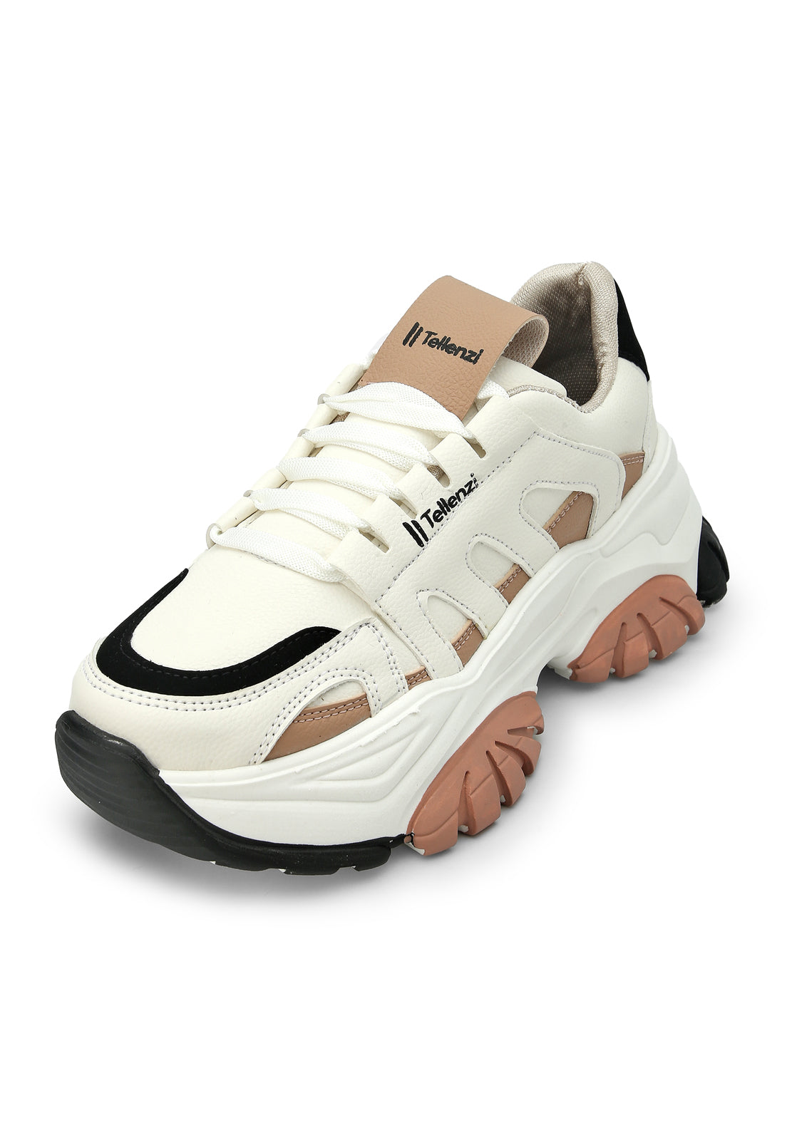 Tenis Sneakers Dama Beige-Crema Tellenzi 5017