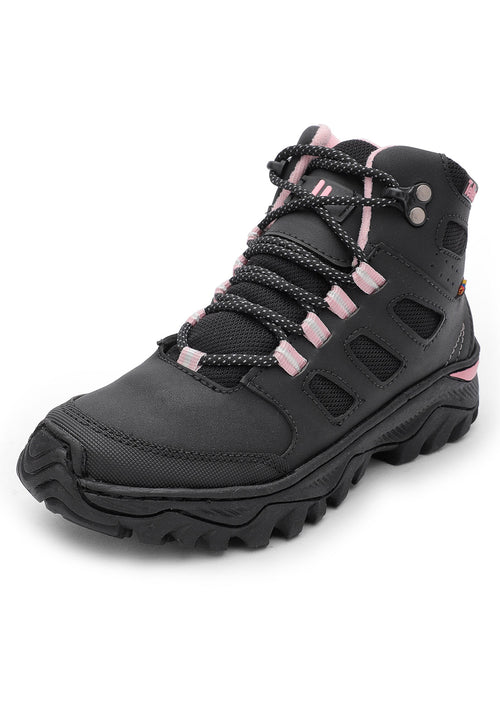 Bota Outdoor Mujer Negro-Rosa tellenzi 7-1002