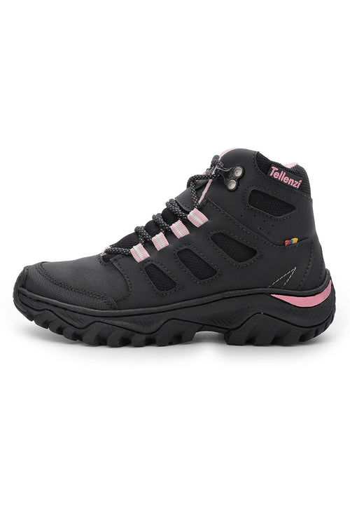 Bota Outdoor Mujer Negro-Rosa tellenzi 7-1002