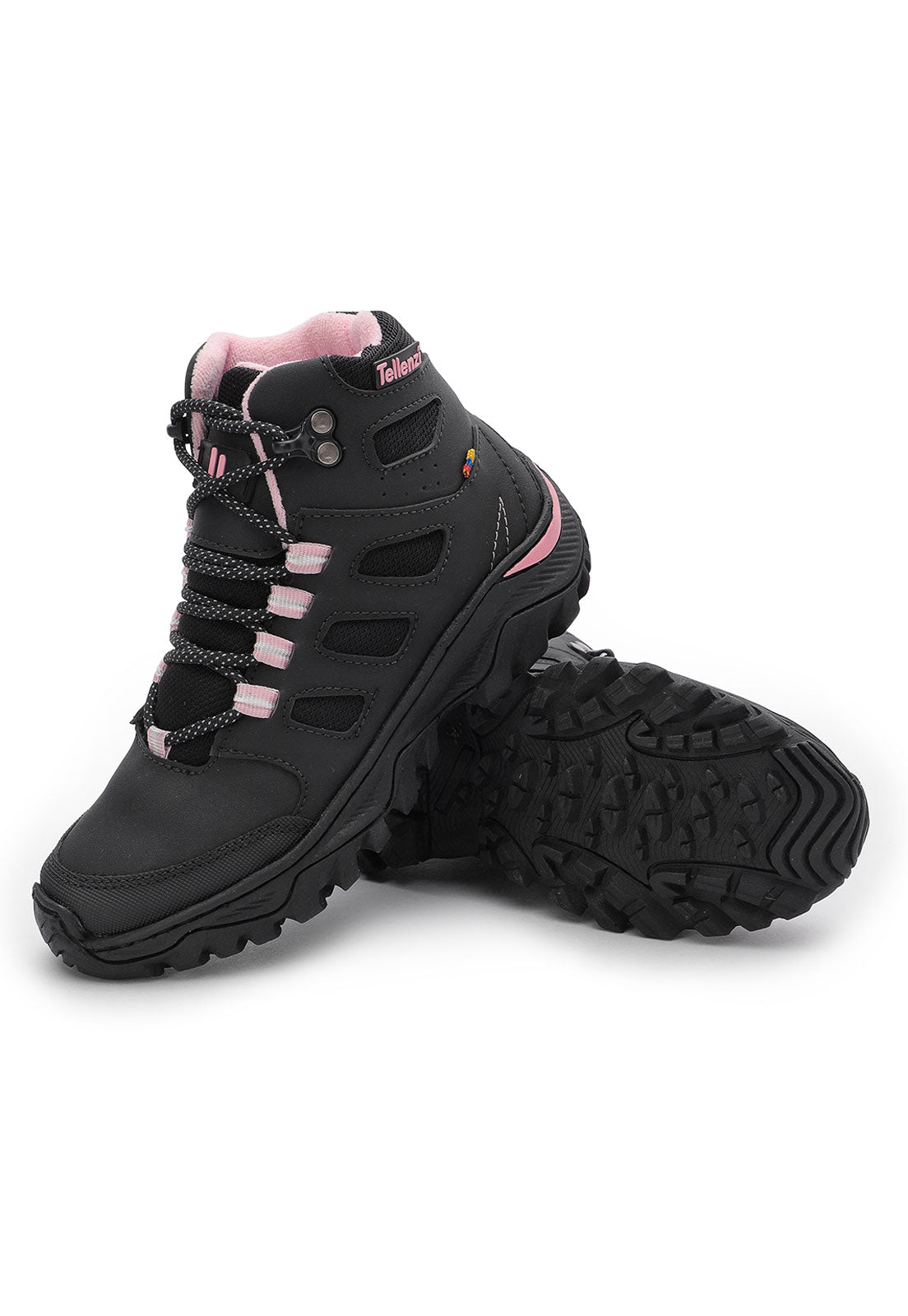 Bota Outdoor Mujer Negro-Rosa tellenzi 7-1002