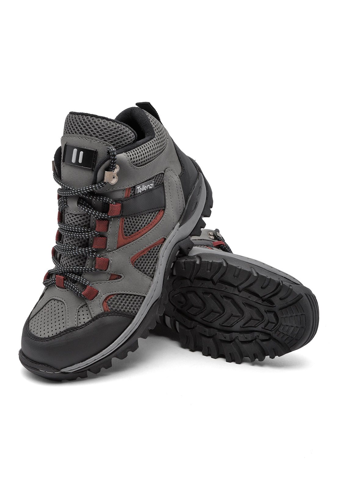 Bota Outdoor Hombre Gris-Rojo tellenzi 9-101