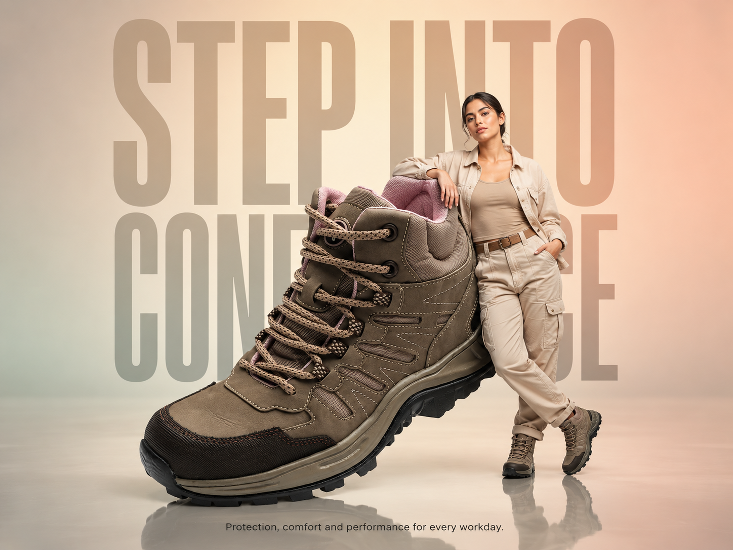 Bota De Seguridad Mujer Arena tellenzi 1269