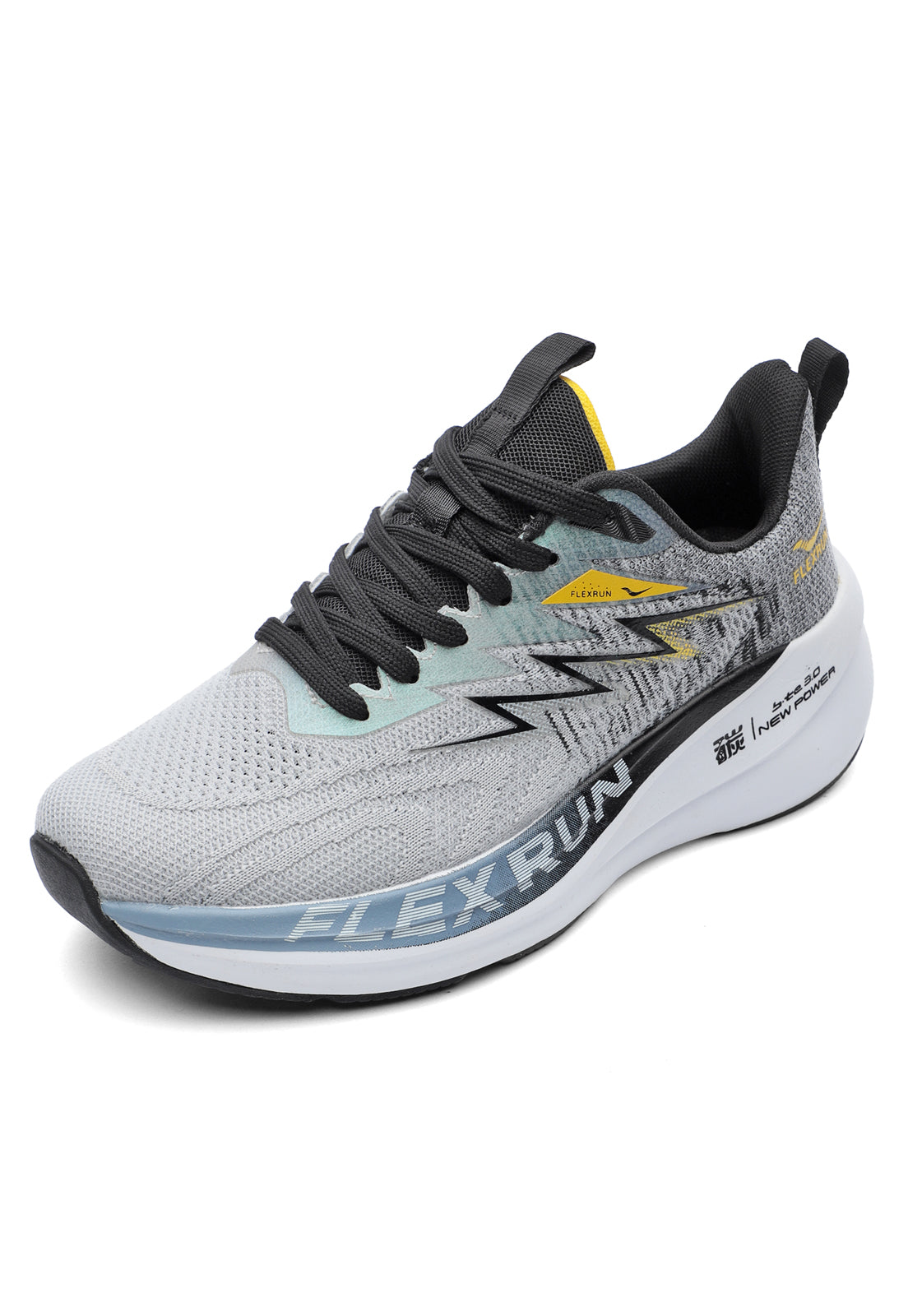 Tenis Running Hombre Gris-Amarillo Tellenzi H-032
