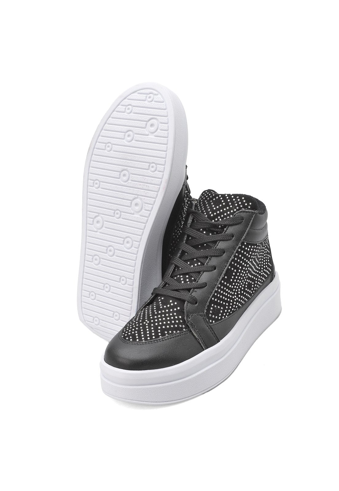 Tenis Tipo Botin Dama Negro Tellenzi 1032