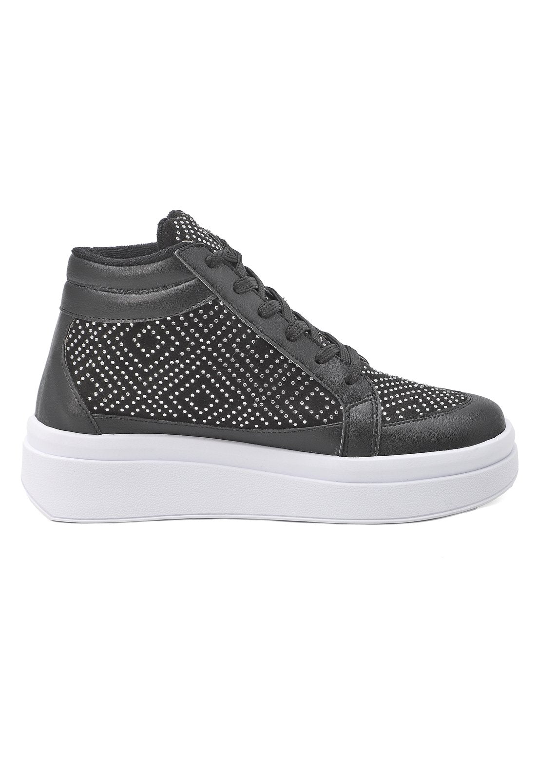 Tenis Tipo Botin Dama Negro Tellenzi 1032