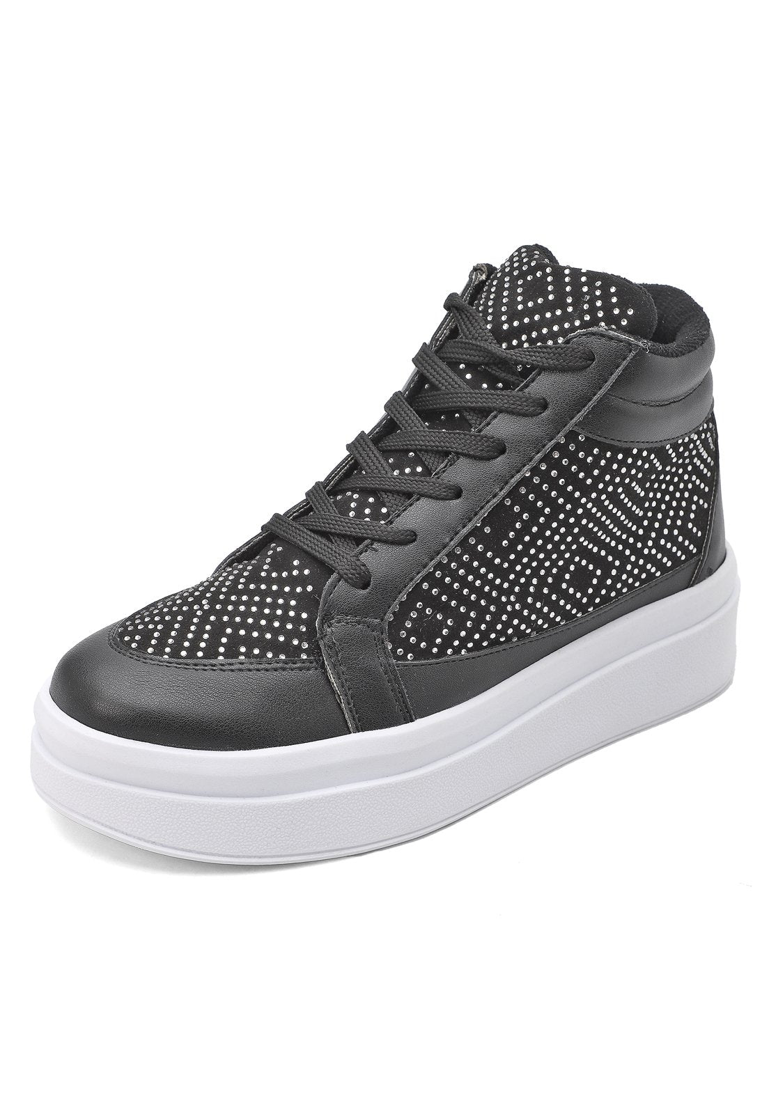 Tenis Tipo Botin Dama Negro Tellenzi 1032