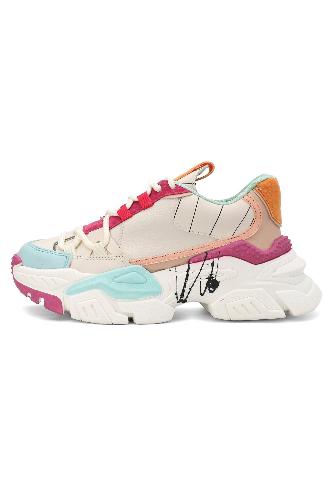 Tenis Dama Beige-Rosa Tellenzi 2050