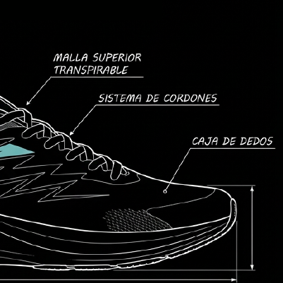 Capellada respirable de alto rendimiento