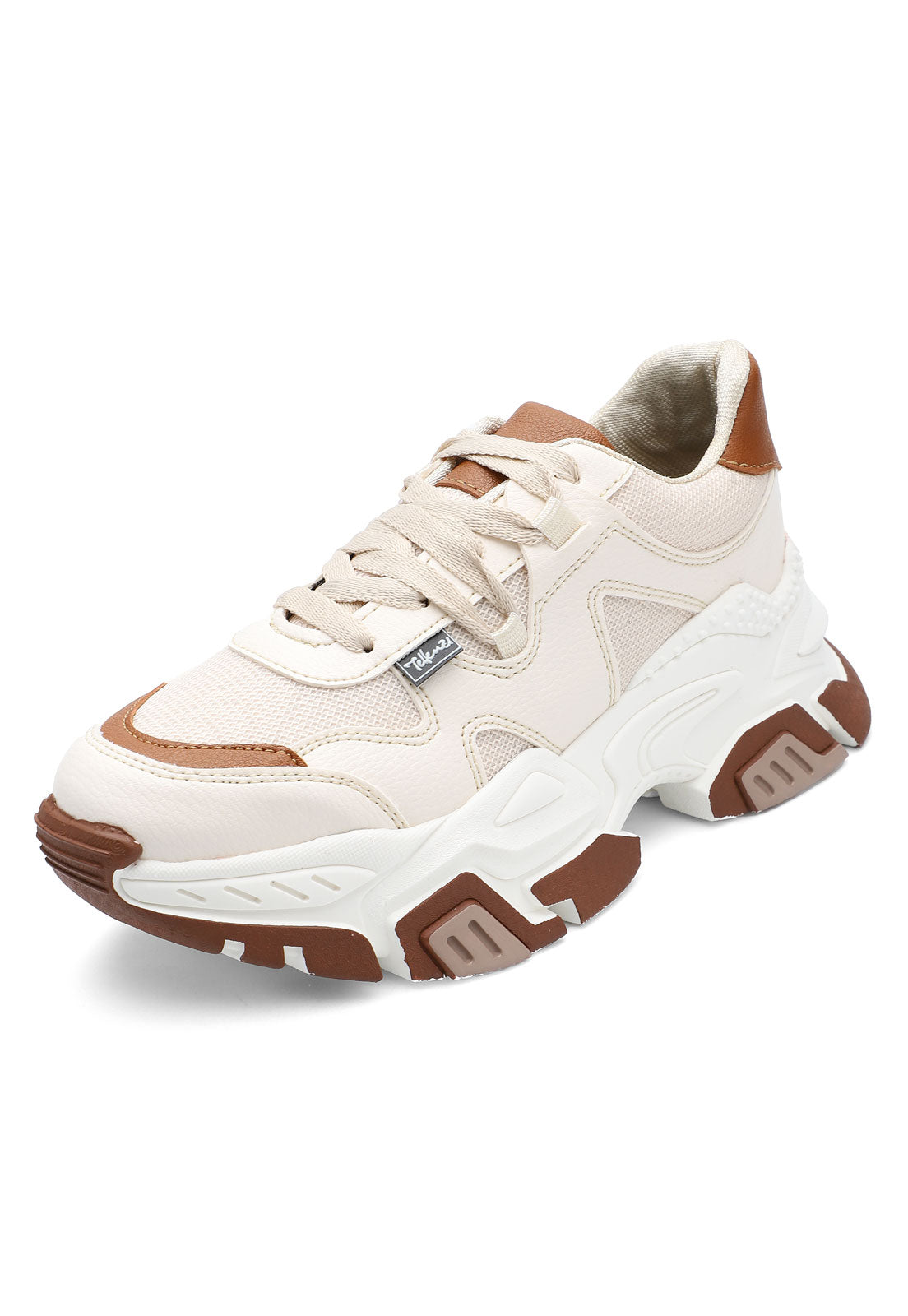 Tenis Sneakers Dama Beige Tellenzi 4058