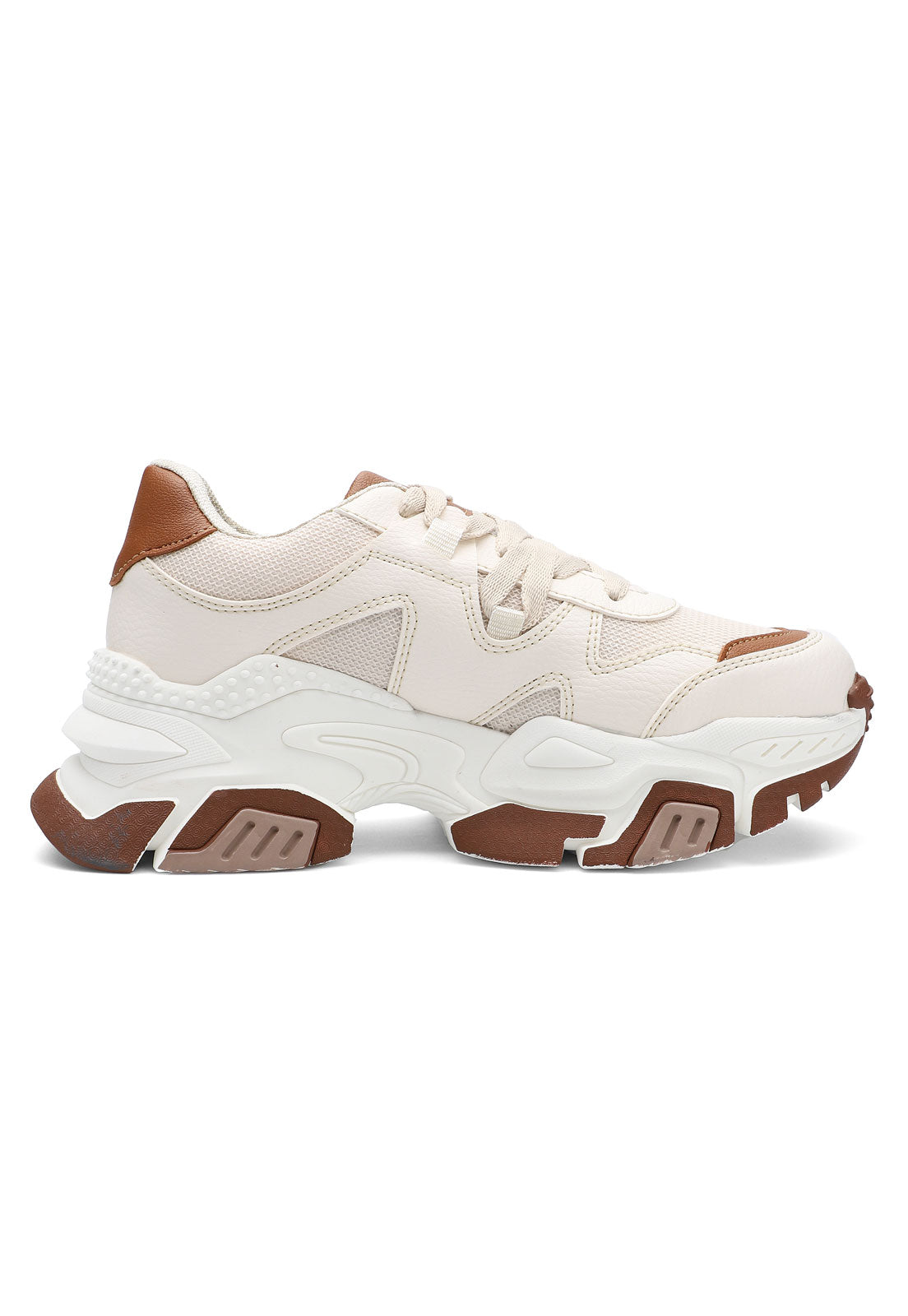 Tenis Sneakers Dama Beige Tellenzi 4058