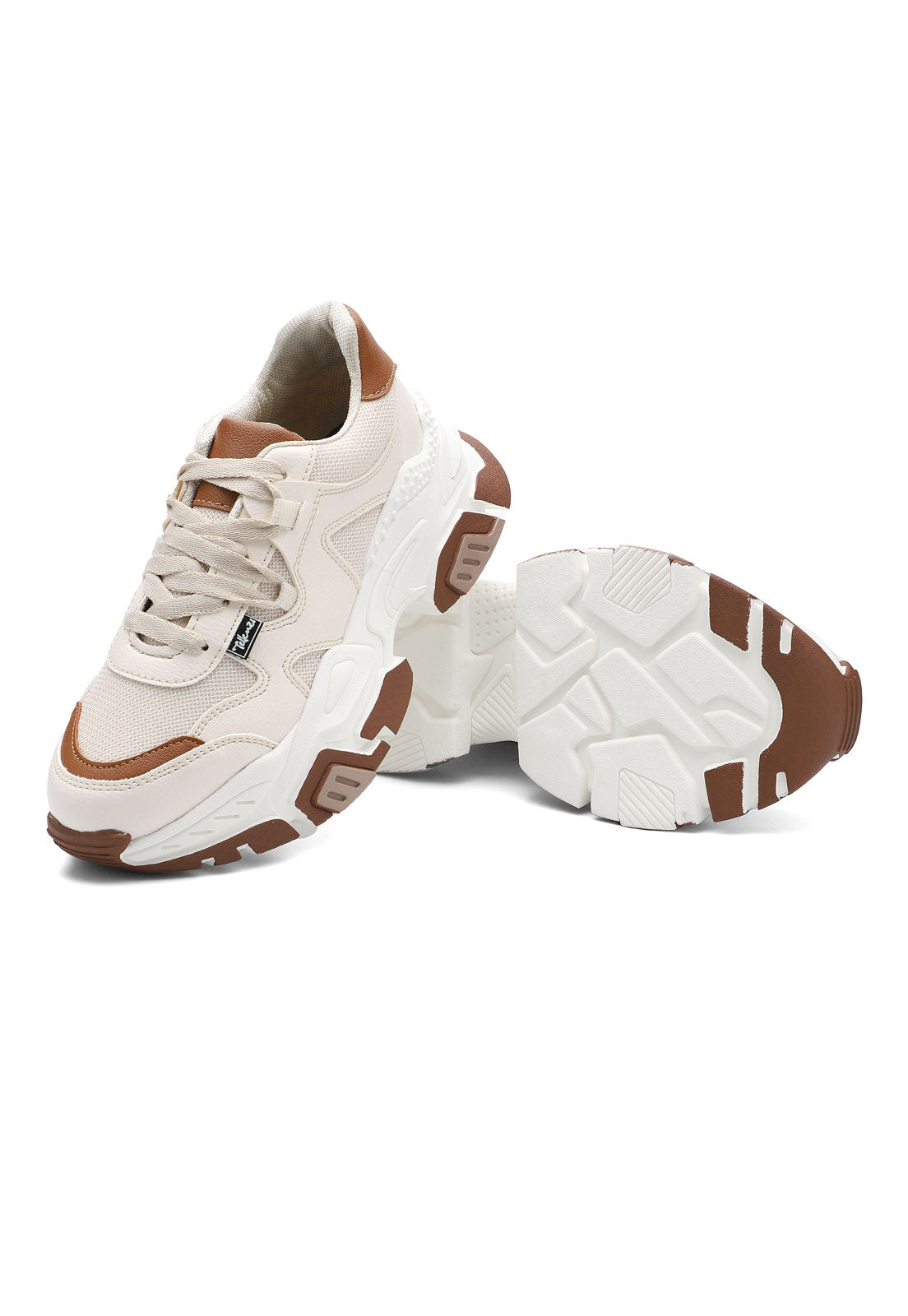 Tenis Sneakers Dama Beige Tellenzi 4058