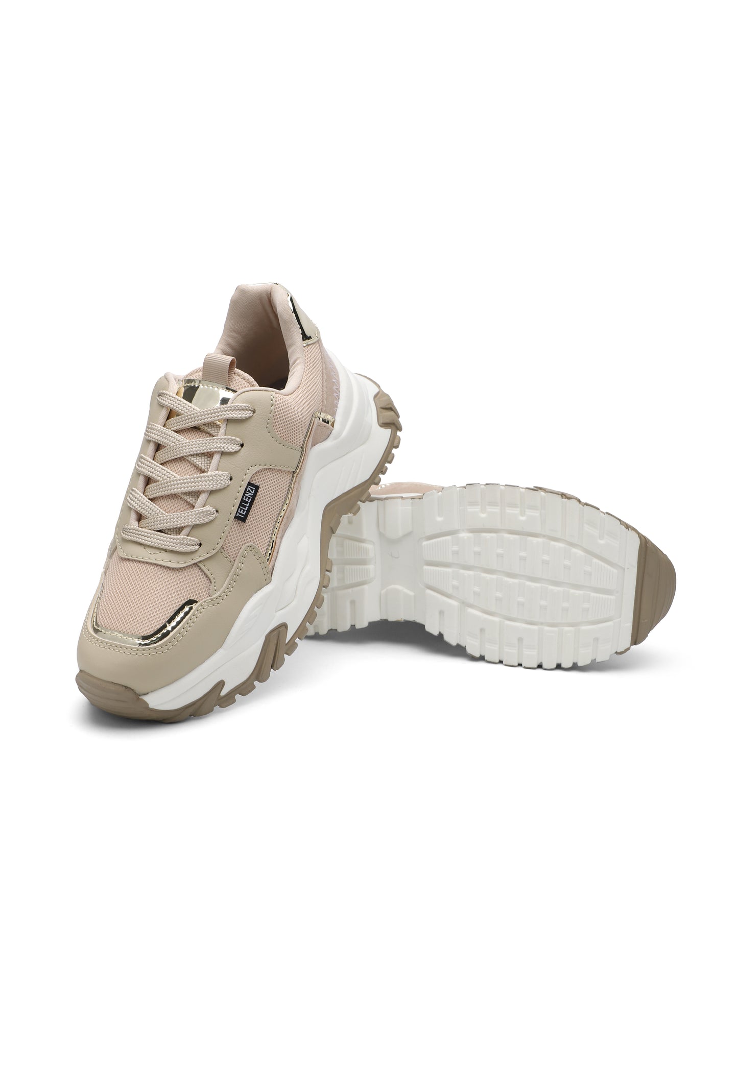 Tenis Sneakers Dama Beige Tellenzi 455