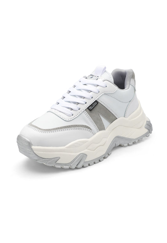 Tenis Sneakers Dama Blanco*Gris  Tellenzi 456