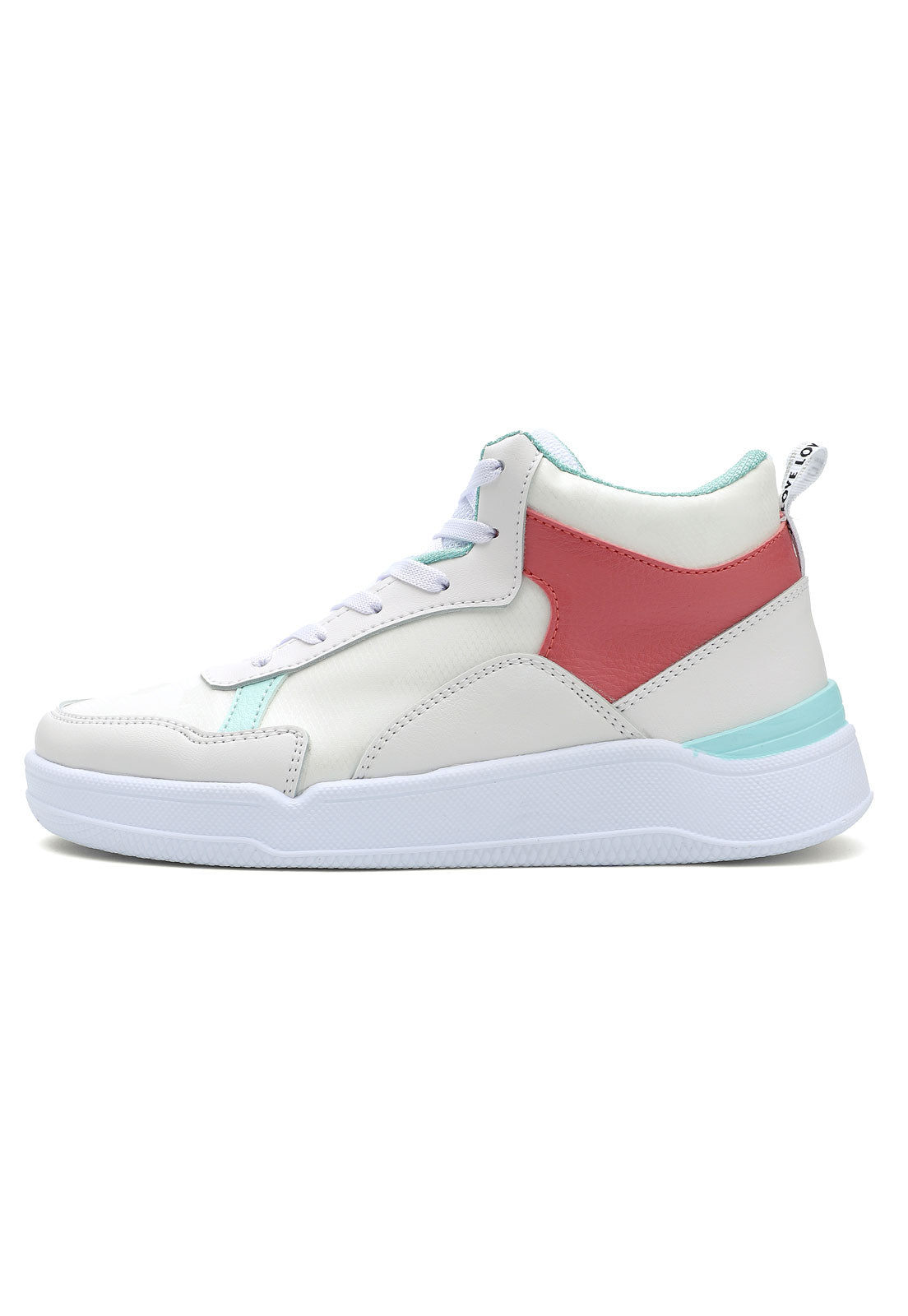 Tenis Tipo Botín Dama Blanco Rosa Menta Tellenzi 5007