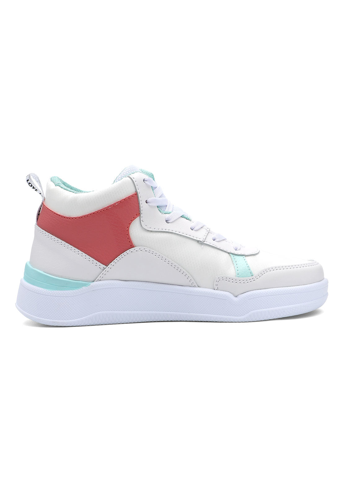 Tenis Tipo Botín Dama Blanco Rosa Menta Tellenzi 5007