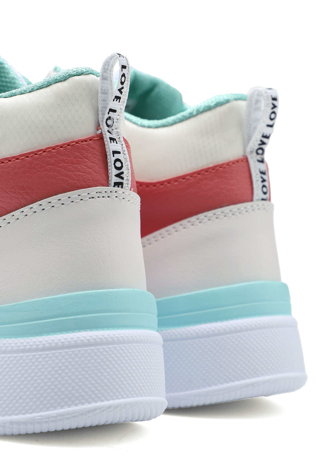 Tenis Tipo Botín Dama Blanco Rosa Menta Tellenzi 5007