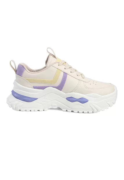 Tenis Sneakers Dama Crema*Lila Tellenzi DP031