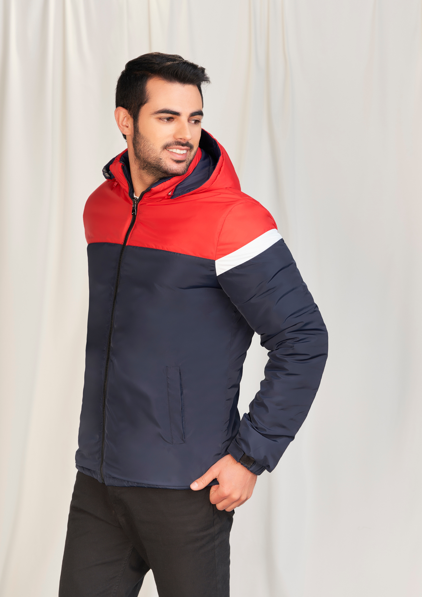 Chaqueta Hombre doble faz impermeable Tellenzi Enrique Azul Rojo