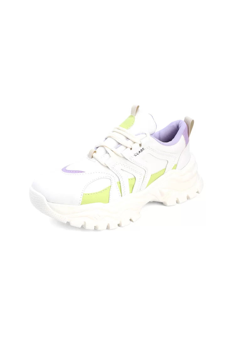 Tenis Sneakers Dama Crema-Lila Tellenzi 139