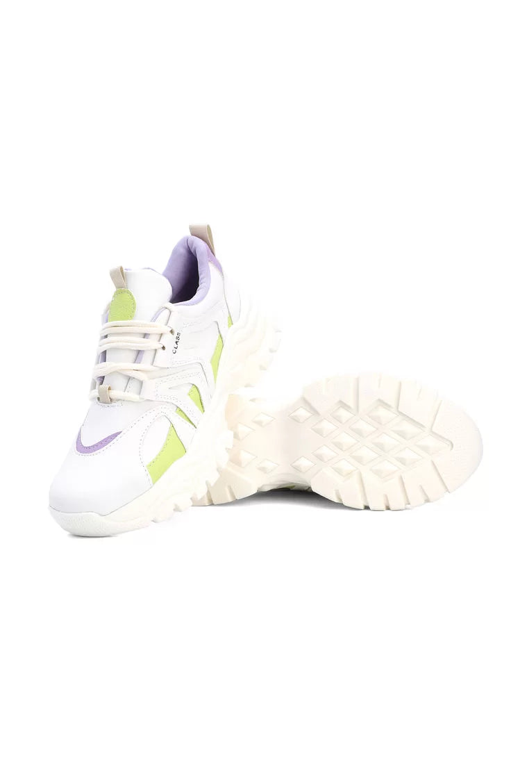 Tenis Sneakers Dama Crema-Lila Tellenzi 139